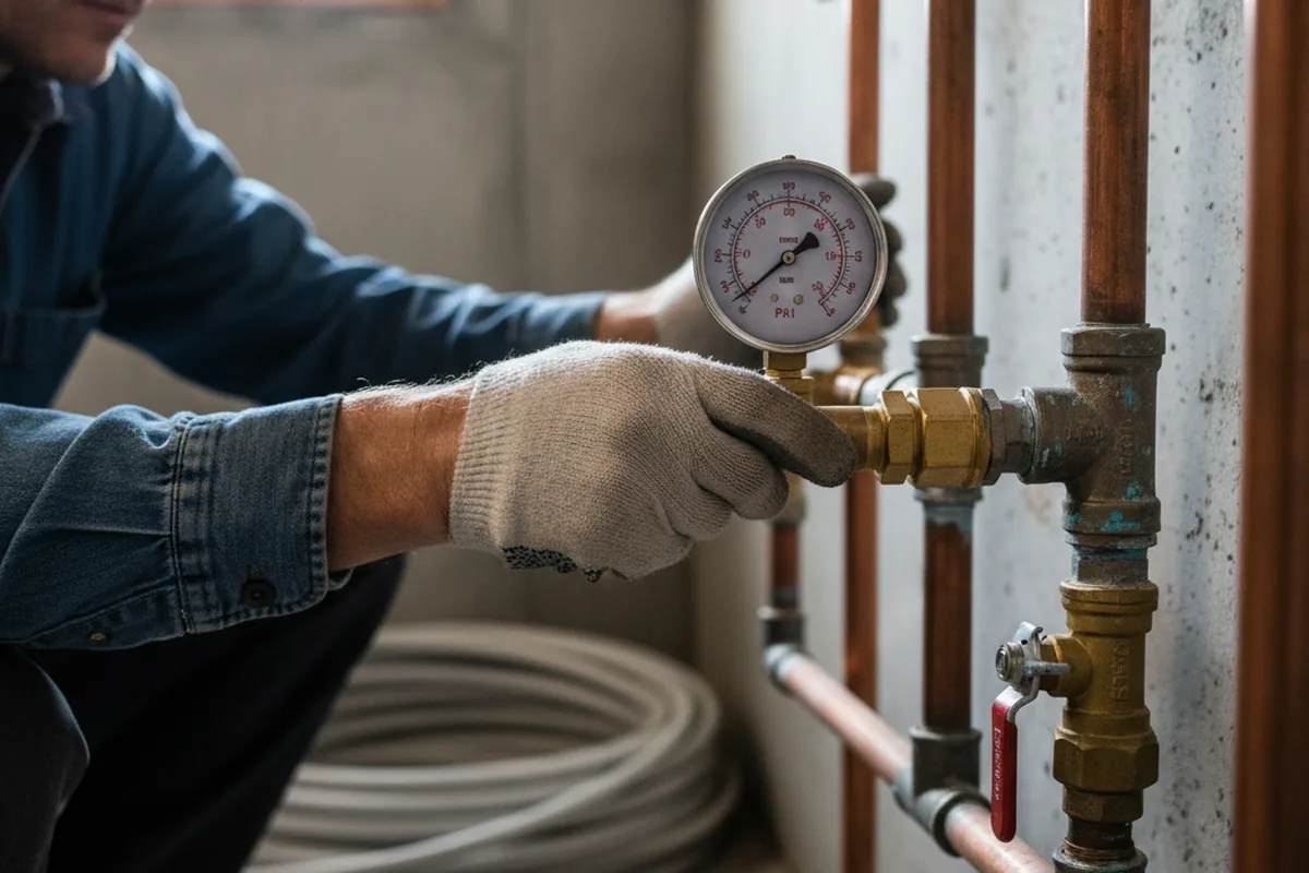 Pressure testing a repaired line during Water Line Repair in Roebuck